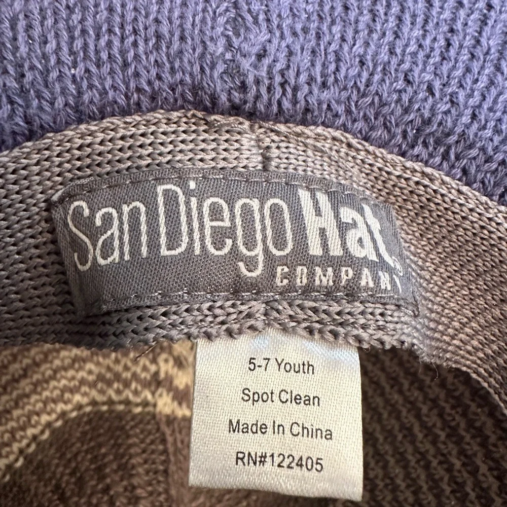 San Diego Hat Company Youth 5-7‎ Year Old Bowler Sun Hat Blue Ivory Bow
